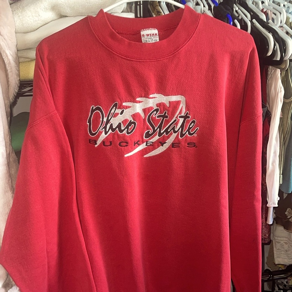 Vintage 90s Ohio State Buckeye Embroidered pullover crewneck - Picture 2 of 5
